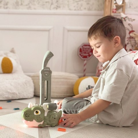 WOOPIE Elektryczna Ciuchcia Lokomotywa do Klocków Domino Dinozaur Zielony - ZESTAW 8 SZT. WOOPIE Elektryczna Ciuchcia Lokomotywa do Klocków Domino Dinozaur Zielony - ZESTAW 8 SZT.