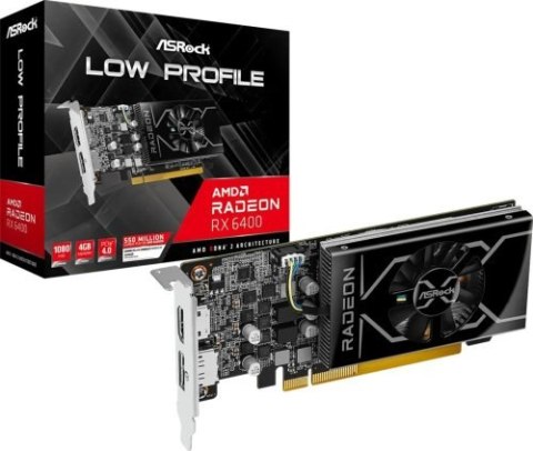 Karta graficzna ASROCK Radeon RX 6400 Low Profile 4GB GDDR6 (RX6400 LP 4G) Karta graficzna ASROCK Radeon RX 6400 Low Profile 4GB GDDR6 (RX6400 LP 4G)