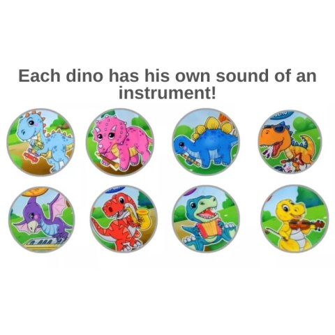 WOOPIE Mata Muzyczna XXL Dinusie 2w1 Pianinko 8 Melodii 110cm WOOPIE Mata Muzyczna XXL Dinusie 2w1 Pianinko 8 Melodii 110cm