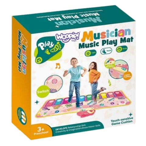 WOOPIE Mata Muzyczna XXL Dinusie 2w1 Pianinko 8 Melodii 110cm WOOPIE Mata Muzyczna XXL Dinusie 2w1 Pianinko 8 Melodii 110cm