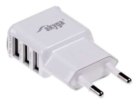 Zasilacz AKYGA AK-CH-05(3x USB typu A3100mA5V) Zasilacz AKYGA AK-CH-05(3x USB typu A3100mA5V)