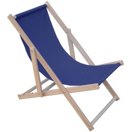 LEŻAK DREWNIANY CLASSIC GRANATOWY