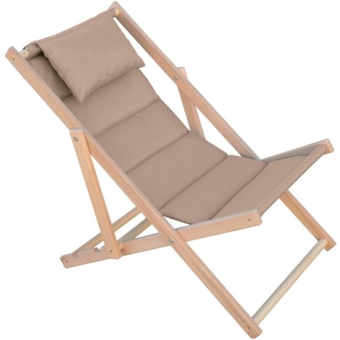 LEŻAK DREWNIANY CLASSIC SOFT Z ZAGŁÓWKIEM TAUPE LEŻAK DREWNIANY CLASSIC SOFT Z ZAGŁÓWKIEM TAUPE