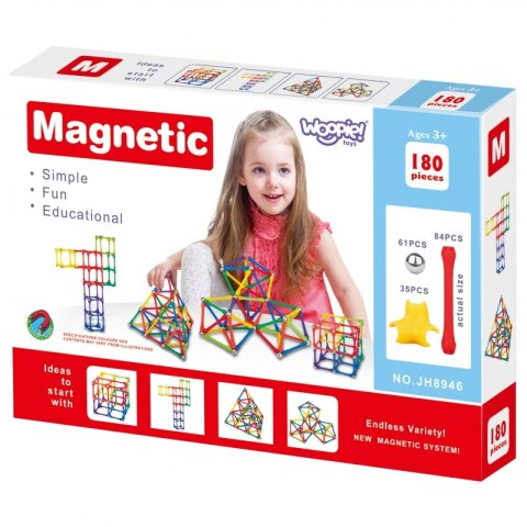 WOOPIE Magnetic Construction Blocks Creative Puzzle 180 pcs. WOOPIE Magnetic Construction Blocks Creative Puzzle 180 pcs.
