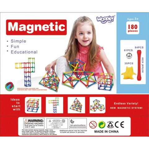 WOOPIE Magnetic Construction Blocks Creative Puzzle 180 pcs. WOOPIE Magnetic Construction Blocks Creative Puzzle 180 pcs.