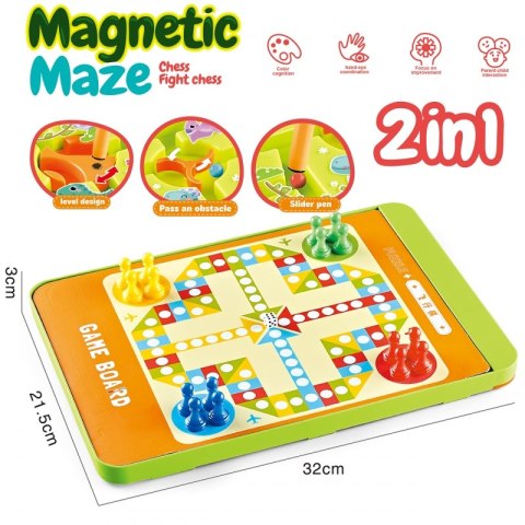 WOOPIE Magnetyczny Labirynt 2w1 Gra Chińczyk WOOPIE Magnetyczny Labirynt 2w1 Gra Chińczyk