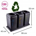 ZESTAW KOSZY DO SEGREGACJI 3X40 LT ZESTAW KOSZY DO SEGREGACJI 3X40 LT