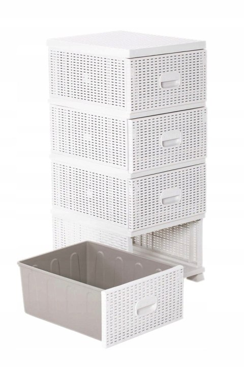 Komoda RATTAN 38x45x90 biała Komoda RATTAN 38x45x90 biała