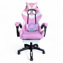 Fotel gamingowy obrotowy z podnóżkiem EC GAMING masażer KO24R Fotel gamingowy obrotowy z podnóżkiem EC GAMING masażer KO24R