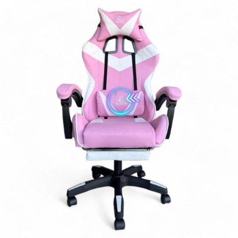 Fotel gamingowy obrotowy z podnóżkiem EC GAMING masażer KO24R Fotel gamingowy obrotowy z podnóżkiem EC GAMING masażer KO24R