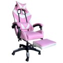 Fotel gamingowy obrotowy z podnóżkiem EC GAMING masażer KO24R Fotel gamingowy obrotowy z podnóżkiem EC GAMING masażer KO24R