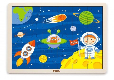 Viga 51461 Puzzle na podkładce 24 elementy - kosmiczna przygoda Viga 51461 Puzzle na podkładce 24 elementy - kosmiczna przygoda