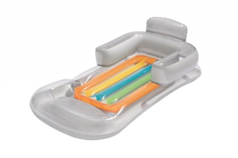 Bestway 43028 Dmuchany materac plażowy z oparciem i podłokietnikami Srebrna 1.61m x 84cm Bestway 43028 Dmuchany materac plażowy z oparciem i podłokietnikami Srebrna 1.61m x 84cm
