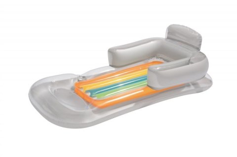 Bestway 43028 Dmuchany materac plażowy z oparciem i podłokietnikami Srebrna 1.61m x 84cm Bestway 43028 Dmuchany materac plażowy z oparciem i podłokietnikami Srebrna 1.61m x 84cm