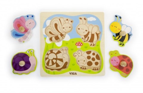 Viga 50131 Puzzle na podkładce - owady Viga 50131 Puzzle na podkładce - owady