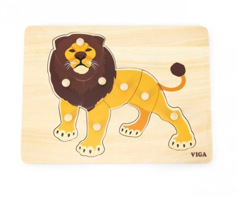 Viga 44602 Puzzle na podkładce z uchwytami - Lew Viga 44602 Puzzle na podkładce z uchwytami - Lew
