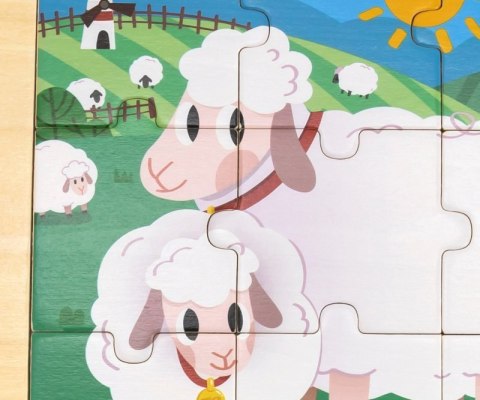 Viga 44622 Puzzle na podkładce 9 elementów - Owca Viga 44622 Puzzle na podkładce 9 elementów - Owca