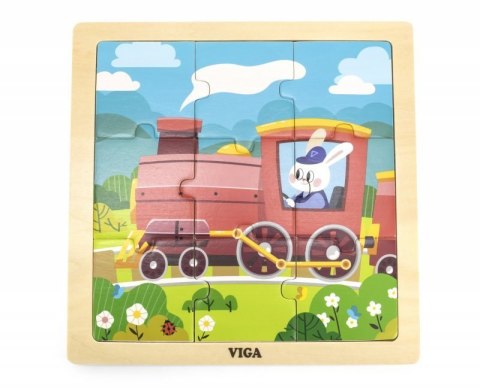 Viga 44631 Puzzle na podkładce 9 elementów - pociąg Viga 44631 Puzzle na podkładce 9 elementów - pociąg