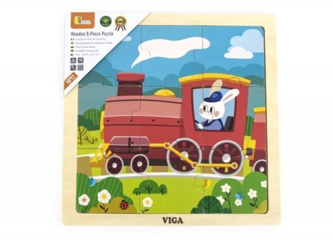 Viga 44631 Puzzle na podkładce 9 elementów - pociąg Viga 44631 Puzzle na podkładce 9 elementów - pociąg