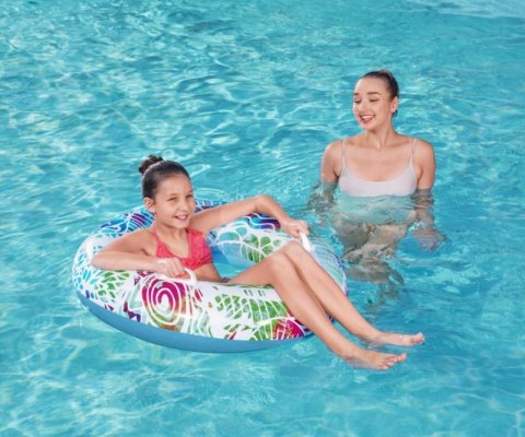 Bestway 36084 Koło do pływania z uchwytami Zawijasy Zielono-Niebieskie 91cm Bestway 36084 Koło do pływania z uchwytami Zawijasy Zielono-Niebieskie 91cm