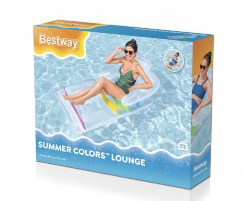 Bestway 43011 Dmuchany składany materac plażowy z oparciem i podkłokietnikami Przezroczysty 1.65m x Bestway 43011 Dmuchany składany materac plażowy z oparciem i podkłokietnikami Przezroczysty 1.65m x