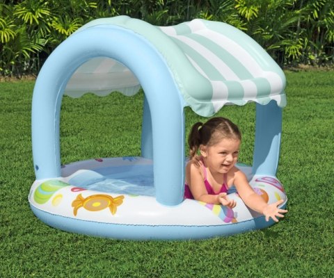 Bestway 52638 Basenik dmuchany z daszkiem i pompowanym dnem Cukierkowy Domek 1.04m x 84cm Bestway 52638 Basenik dmuchany z daszkiem i pompowanym dnem Cukierkowy Domek 1.04m x 84cm