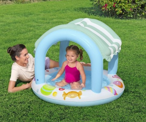 Bestway 52638 Basenik dmuchany z daszkiem i pompowanym dnem Cukierkowy Domek 1.04m x 84cm Bestway 52638 Basenik dmuchany z daszkiem i pompowanym dnem Cukierkowy Domek 1.04m x 84cm
