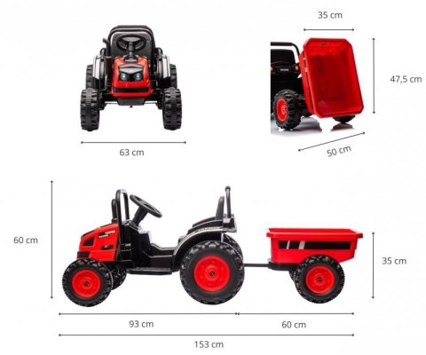 Milly Mally Pojazd na akumulator Traktor z przyczepą Farmer Red Milly Mally Pojazd na akumulator Traktor z przyczepą Farmer Red