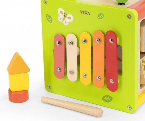 Viga 44716 Kostka edukacyjna 5w1 z labiryntami i cymbałkami Viga 44716 Kostka edukacyjna 5w1 z labiryntami i cymbałkami