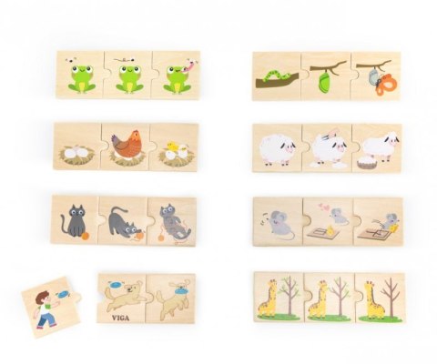Viga 44751 Zestaw puzzli z sekwencjami logicznymi - przyroda i zwierzęta Viga 44751 Zestaw puzzli z sekwencjami logicznymi - przyroda i zwierzęta