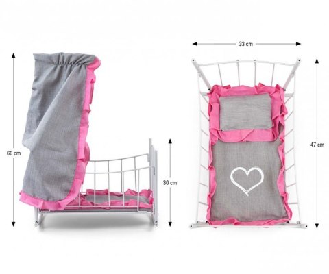 Milly Mally Łóżeczko-Kołyska dla lalek Lily z baldachimem Prestige Pink Milly Mally Łóżeczko-Kołyska dla lalek Lily z baldachimem Prestige Pink