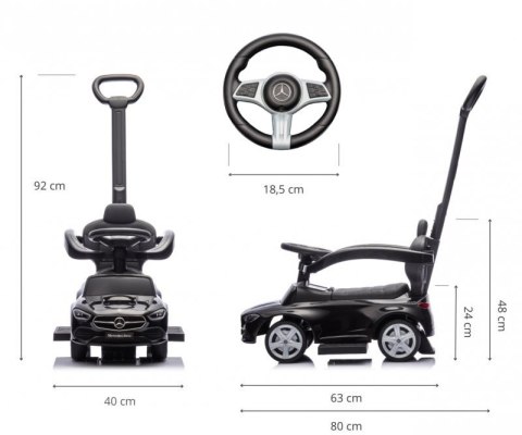 Milly Mally Pojazd z rączką MERCEDES C-Class Black Milly Mally Pojazd z rączką MERCEDES C-Class Black