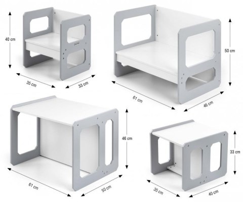 Milly Mally Zestaw mebli Stella 3w1 Grey Milly Mally Zestaw mebli Stella 3w1 Grey