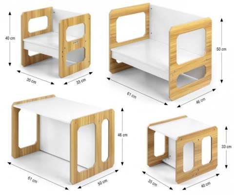 Milly Mally Zestaw mebli Stella 3w1 Natural Milly Mally Zestaw mebli Stella 3w1 Natural