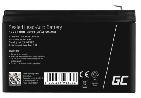Bateria do zasilacza awaryjnego GREEN CELL AGM46 Bateria do zasilacza awaryjnego GREEN CELL AGM46
