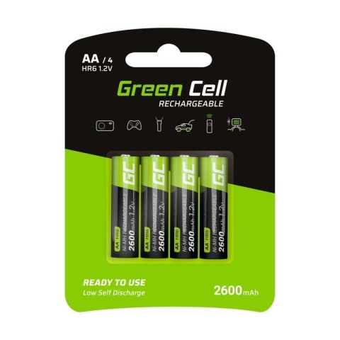 Baterie GREEN CELL NiMH AA 2600mAh 4 szt. GR01 Baterie GREEN CELL NiMH AA 2600mAh 4 szt. GR01