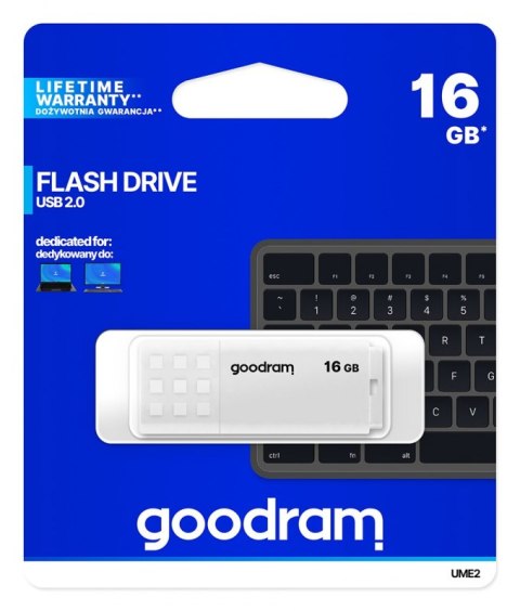 Pendrive GOODRAM UME2 16 GB Biały (16 GB /USB 2.0 /Biały ) Pendrive GOODRAM UME2 16 GB Biały (16 GB /USB 2.0 /Biały )