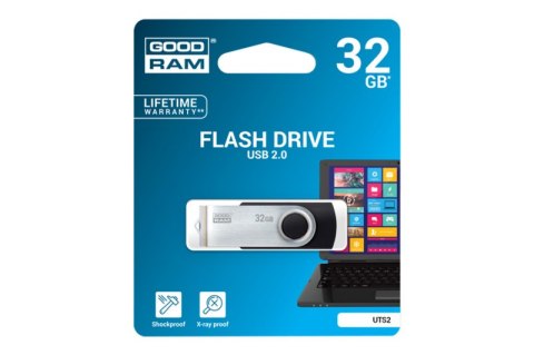 Pendrive GOODRAM UTS2 32 GB (32 GB /USB 2.0 /Czarno-srebrny ) Pendrive GOODRAM UTS2 32 GB (32 GB /USB 2.0 /Czarno-srebrny )