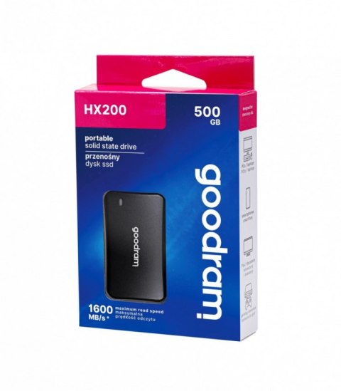 Dysk zewnętrzny SSD GOODRAM HX200 (500 GB /Czarny ) Dysk zewnętrzny SSD GOODRAM HX200 (500 GB /Czarny )