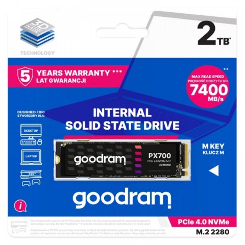 Dysk SSD GOODRAM PX700 2 TB (M.2 2280″ /2TB ) Dysk SSD GOODRAM PX700 2 TB (M.2 2280″ /2TB )