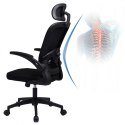 Fotel biurowy obrotowy "Mistral Black", mikrosiatka do biurka KO28CZ Fotel biurowy obrotowy "Mistral Black", mikrosiatka do biurka KO28CZ