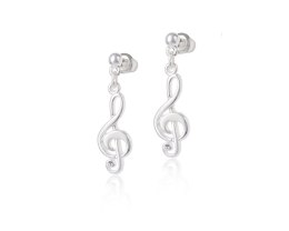 Kolczyki klucz wiolinowy z kolekcji Basic Chain Aria Martelle (P24/NUT/01AG) COLIBRA
