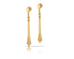 Wiszące kolczyki z kryształkami Preciosa z kolekcji Classic (P14827AU) Colibra