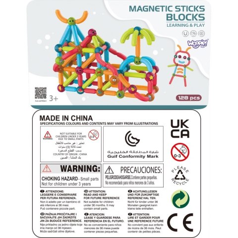WOOPIE Magnetyczne Klocki Konstrukcyjne Edukacyjne 128 el. WOOPIE Magnetyczne Klocki Konstrukcyjne Edukacyjne 128 el.