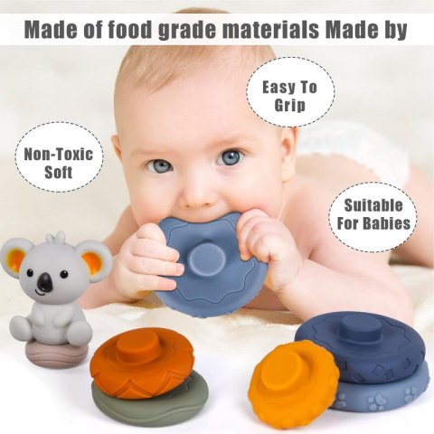 WOOPIE BABY Zestaw Edukacyjna Piramidka Koala 2w1 Gryzak WOOPIE BABY Zestaw Edukacyjna Piramidka Koala 2w1 Gryzak