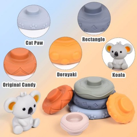 WOOPIE BABY Zestaw Edukacyjna Piramidka Koala 2w1 Gryzak WOOPIE BABY Zestaw Edukacyjna Piramidka Koala 2w1 Gryzak