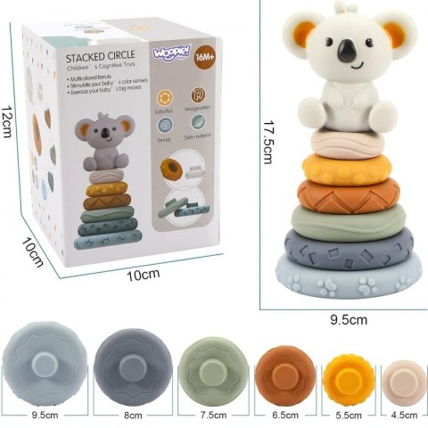 WOOPIE BABY Zestaw Edukacyjna Piramidka Koala 2w1 Gryzak WOOPIE BABY Zestaw Edukacyjna Piramidka Koala 2w1 Gryzak