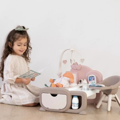 SMOBY Baby Nurse Elektroniczny Duży Kącik Opiekunki dla Lalki 19 akcesoriów SMOBY Baby Nurse Elektroniczny Duży Kącik Opiekunki dla Lalki 19 akcesoriów