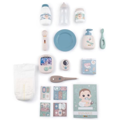 SMOBY Baby Nurse Elektroniczny Duży Kącik Opiekunki dla Lalki 19 akcesoriów SMOBY Baby Nurse Elektroniczny Duży Kącik Opiekunki dla Lalki 19 akcesoriów