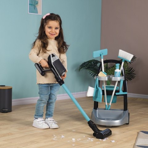 SMOBY Wózek do sprzątania z odkurzaczem Rowenta z dźwiękiem + 10 akcesoriów SMOBY Wózek do sprzątania z odkurzaczem Rowenta z dźwiękiem + 10 akcesoriów